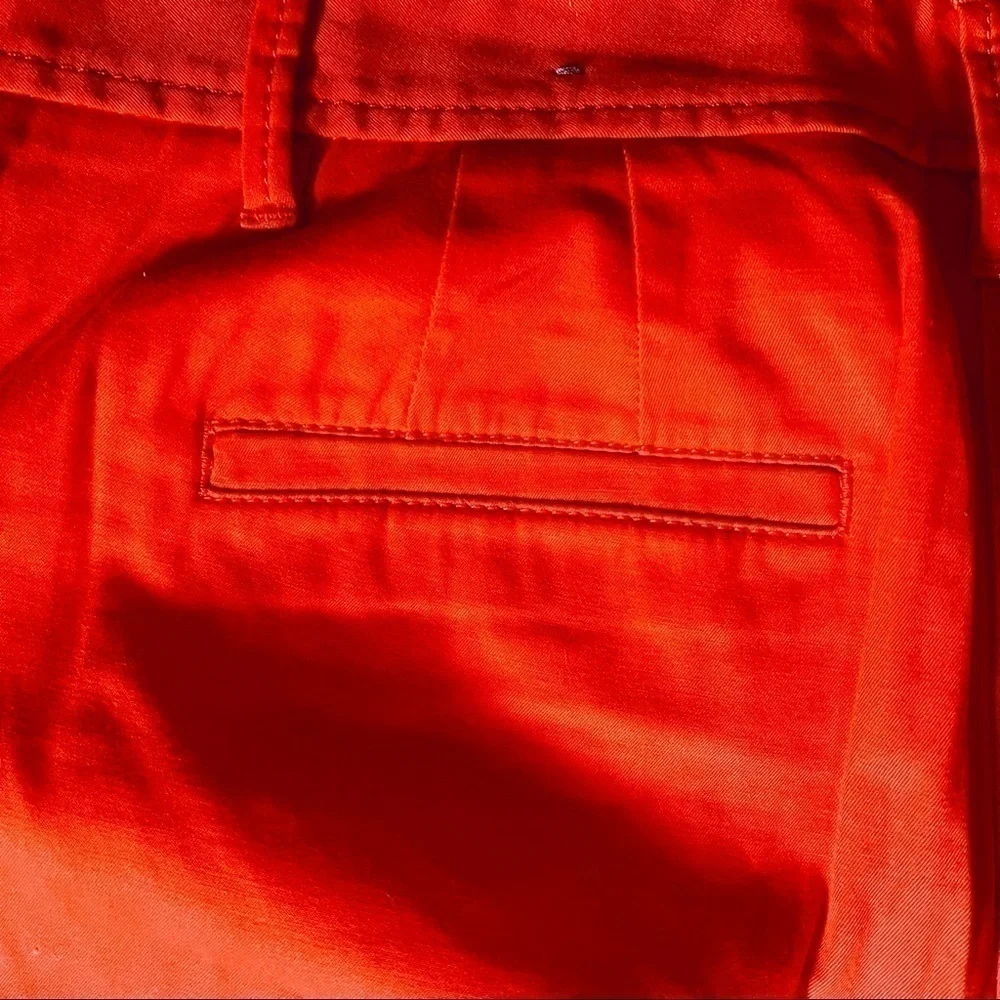 TALBOTS Relaxed Bermuda Shorts Coral Orange Chino Cotton Stretch Mid Rise 4